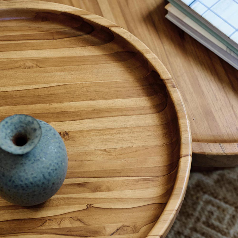 Batea Solid Wood End Table, Natural