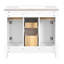 Ensemble de meuble-lavabo 36 po avec lavabo en céramique, armoire de salle de bain moderne autoportante avec 4 tiroirs et 2 armoires, meuble-lavabo avec cadre en bois massif-111123834