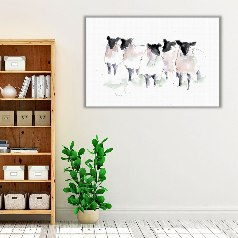«Minimalist Watercolor Sheep I», reproduction d'art sur toile, H 20 po x l 30 po