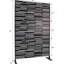 Freestanding Metal Privacy Barrier 76" H48" W - For Deck, Patio Black Fence Panel Weather For Outdoor