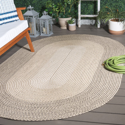 Braided 220 Area Rug In Ivory / Grey