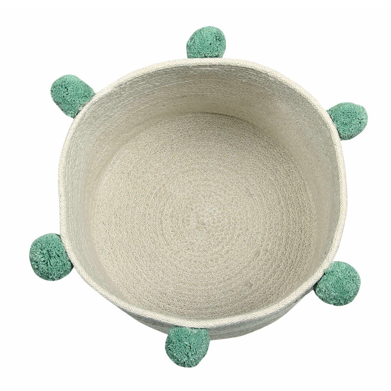 Panier en tissu à bulles, Naturel / vert