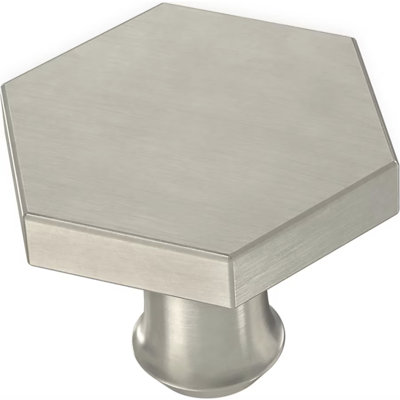 (Paquet de 5) Nickel satiné à bouton hexagonal de 1-1 / 4 po