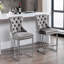 Ensemble de 2 tabourets de bar avec dossier et garniture de rivets-666245478