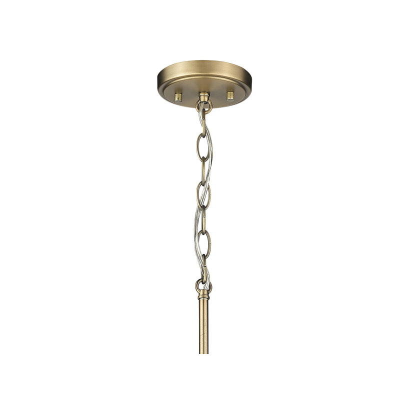 Darshon 6 - Light Dimmable Modern Linear Chandelier, Aged Brass