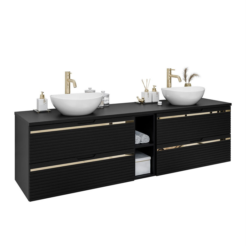 140mm Double Bathroom Vanity with Ceramic Basin