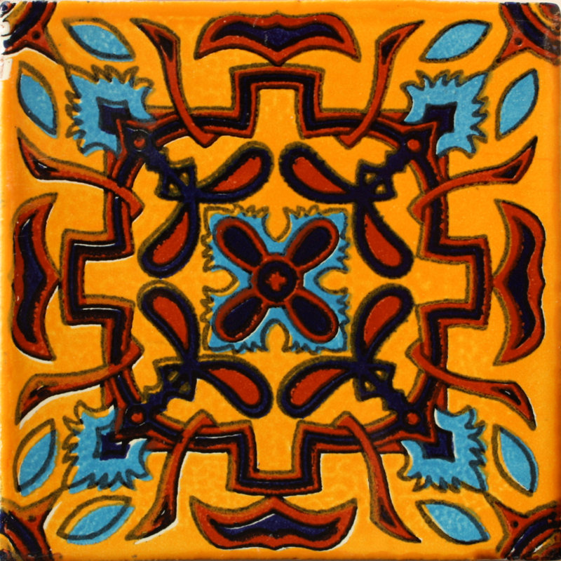 6" x 6" 4pcs TalaMex Comala Talavera Mexican Tile