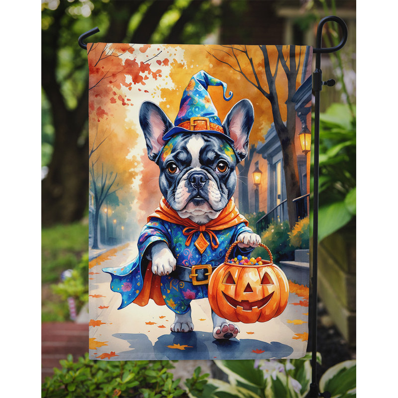 Drapeau du jardin Mastiff, Bouledogue français noir et blanc