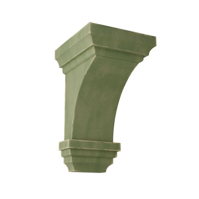 5"W x 5 3/4"D x 10"H Medium Jefferson Wood Vintage Decor Corbel, Restoration Green