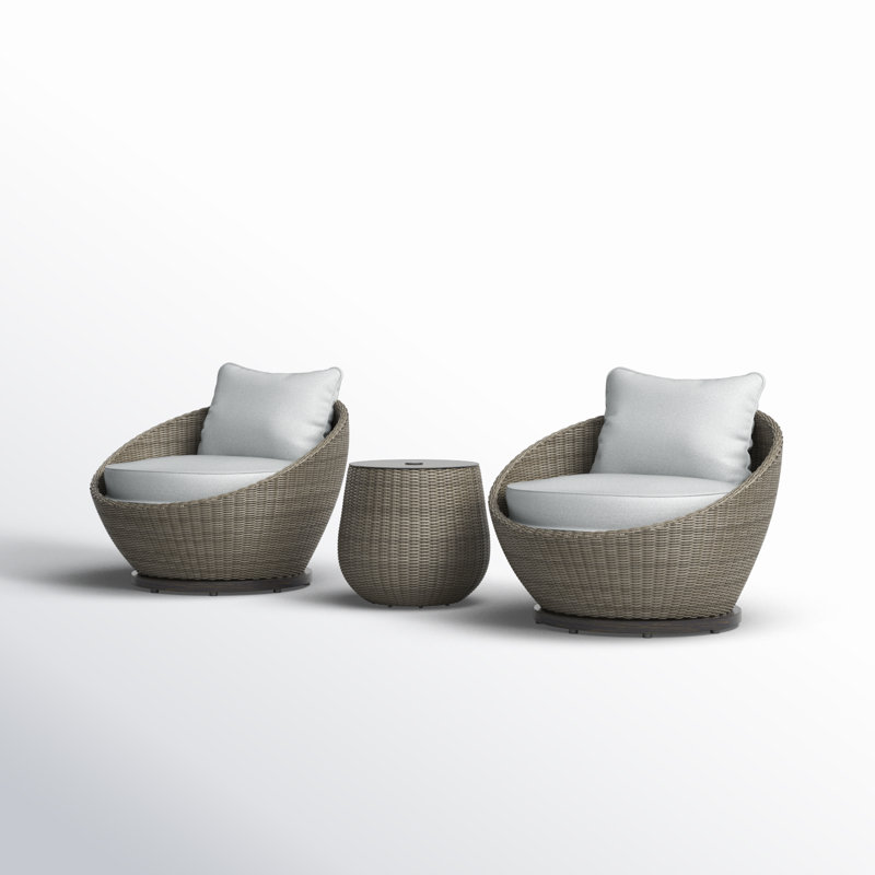 Premium All-Weather Wicker 2 - Person Patio Conversation Sets with Cushions