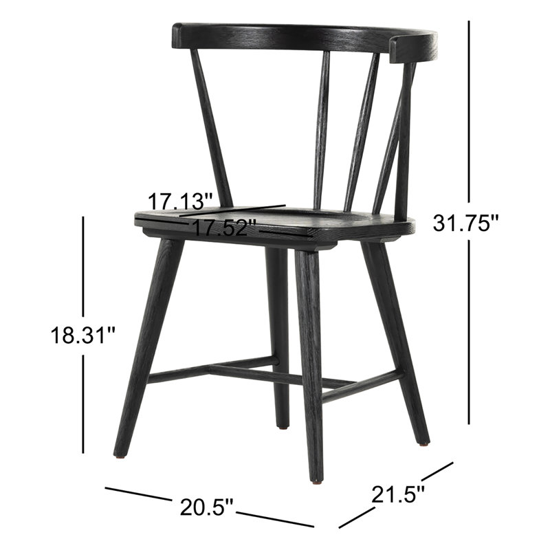 Naples Dining Chair, Black Oak