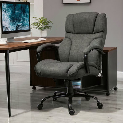 Grand et grand fauteuil de bureau 500Lbs avec siège large, fauteuil de direction ergonomique avec hauteur réglable, roues pivotantes