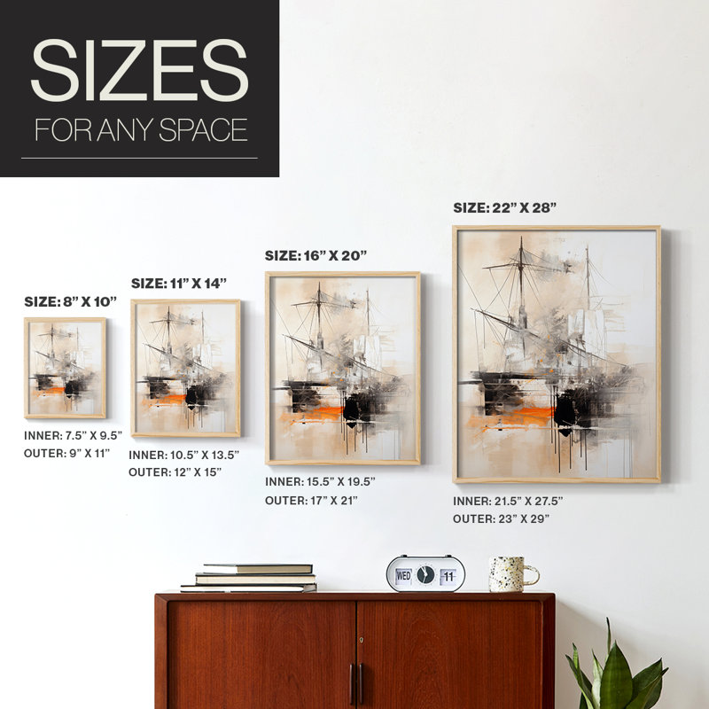 NAUTICAL Series CCCLXXIII Framed Print - Solid Wood, H 21 po x l 17 po