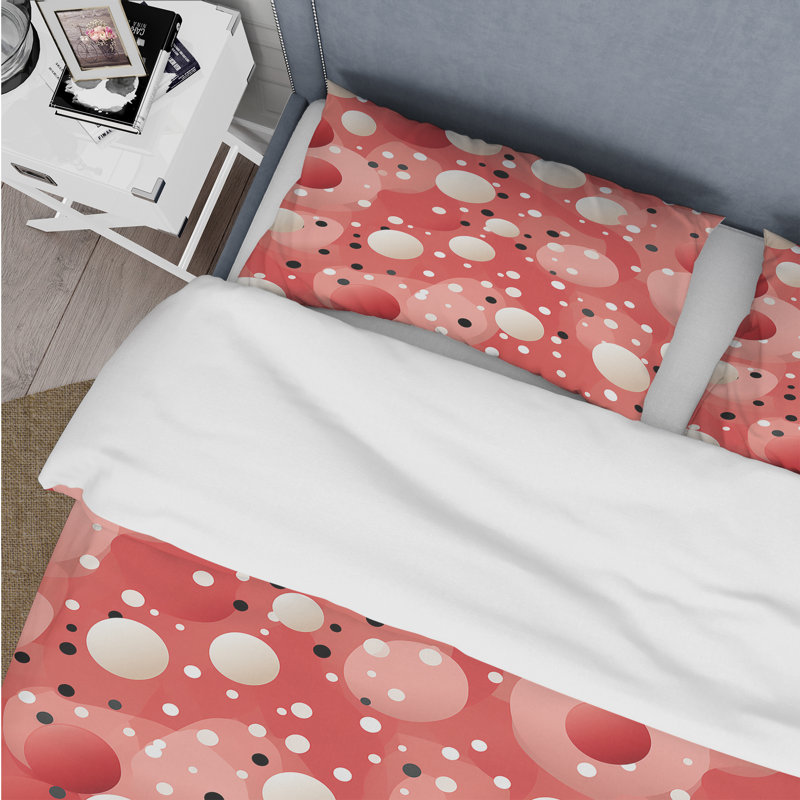 Ensemble de housse de couette à pois Playful Polka Dots V -, Housse de couette pour très grand lit et 2 très