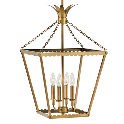 Luminaire suspendu de style lanterne à 4 lumières Gazala