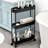 Slim Rolling Storage Cart, 3 Tier Storage Organizer Utility Cart Mobile Shelving Unit-1500619016