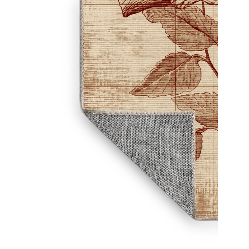 Machine Washable Soho Valentines Modern & Contemporary Abstract Rug in Beige – Beige Binding, 6x9