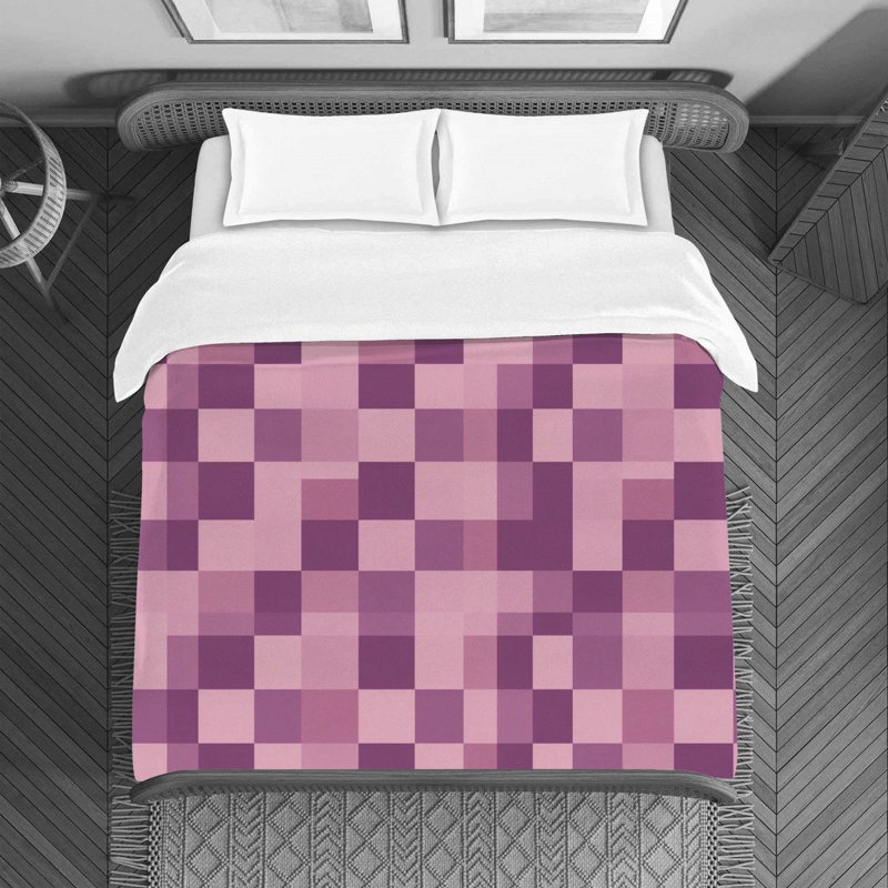 Housse de couette , Housse de couette pour lit simple, Rose/mauve