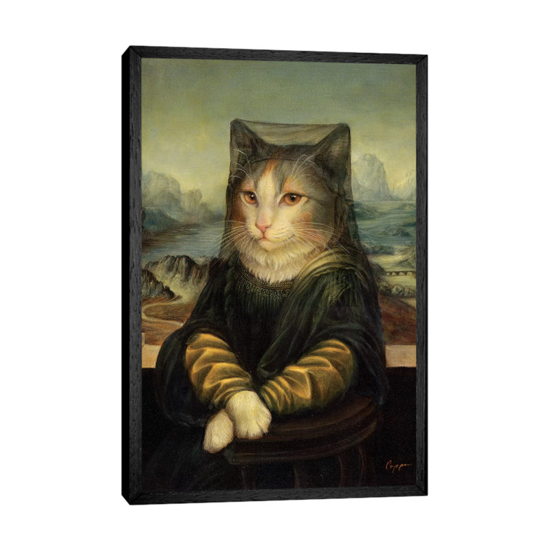 Mona Peaches by Melinda Copper - Painting on Canvas, Black Framed, 101.6 cm H x 66.04 cm W