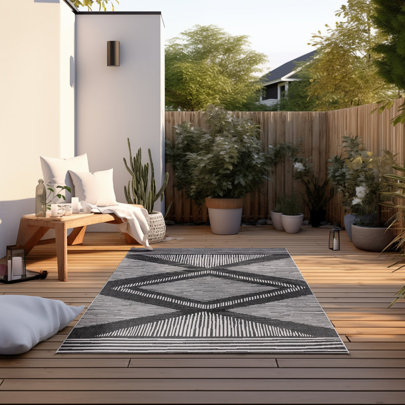 Gemini Geometric Indoor / Outdoor Area Rug, Rectangular 80 x 150cm