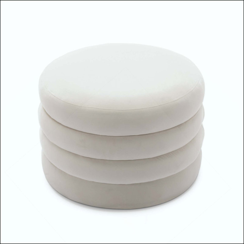 Repose-pieds rond avec repose-pieds en velours