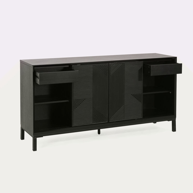 Armoire d'appoint moderne à motif géométrique Mirod