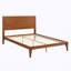 Mid-Century Modern Full Size Bamboo Wood Platform Bed with Wood Slat-133599419