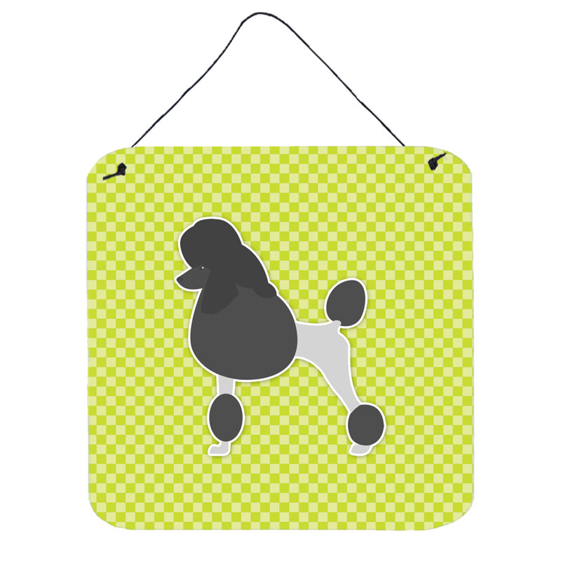 Décoration murale Poodle Checkerboard, Vert