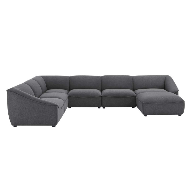 Canapé modulaire 7 pièces Comprise, 100 % polyester - gris anthracite