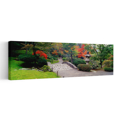Pont de pierre, jardin japonais, Seattle, Washington State, États-Unis, architecture abstraite, paysage, art mural