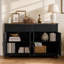 Buffet de style ferme moderne de 55,12 po de largeur avec portes à panneaux à motif losange-835527268