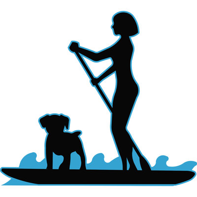 Paddleboard Surfing with Dog Cardboard Standup