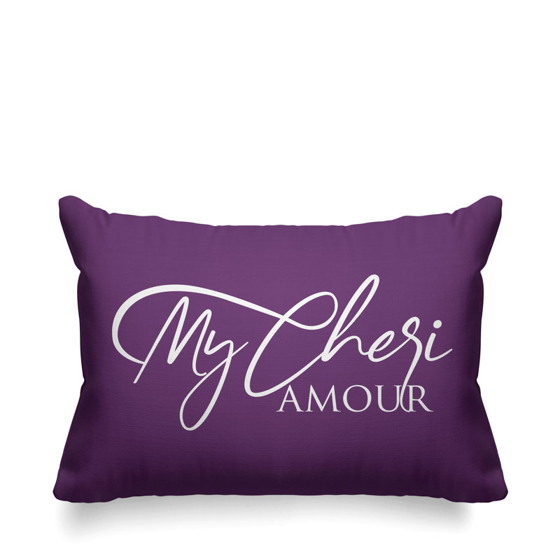 Housse et insert de coussin rectangulaire Aspire Cheri Amour, Mauve