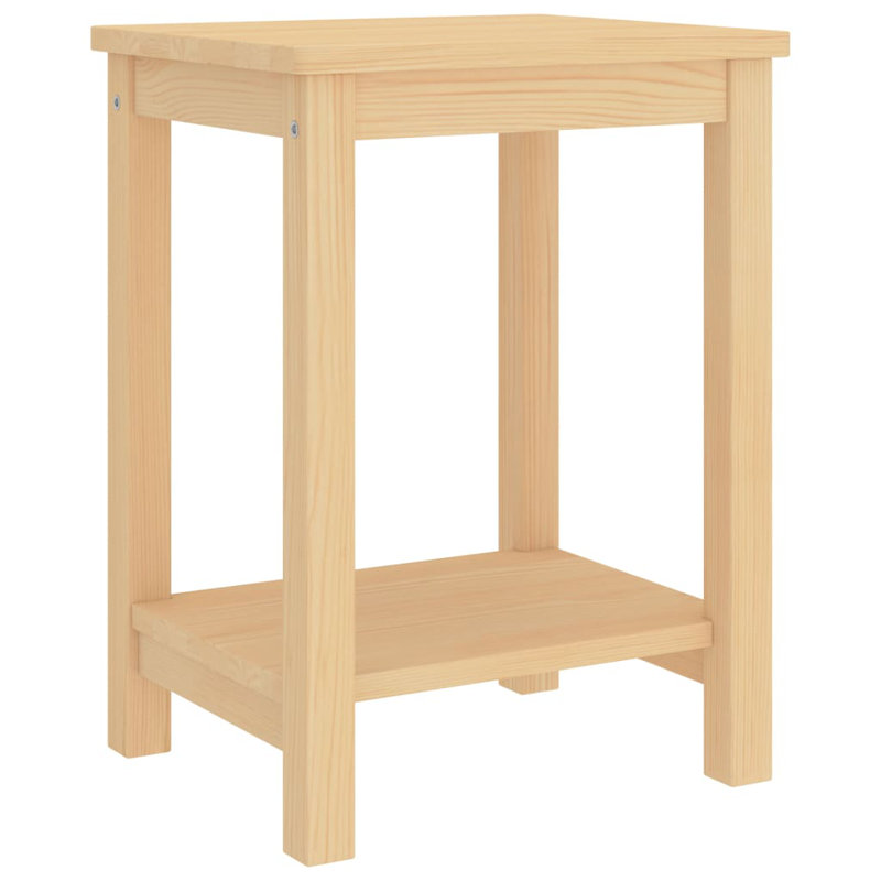 Ahmed Solid Wood End Table, Beige
