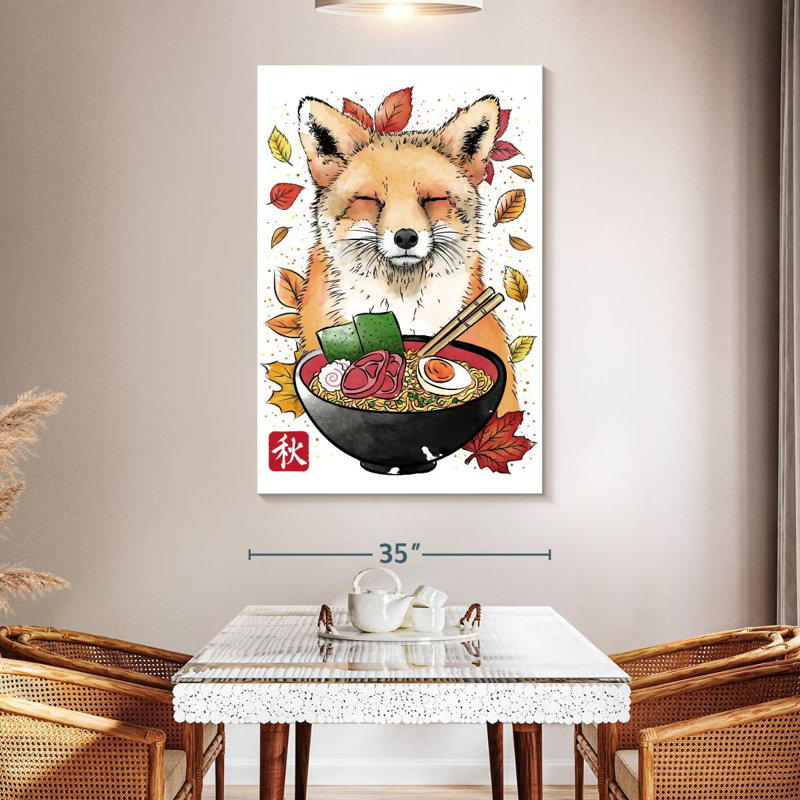 Brampt, feuilles de renard et ramen, H 51 po x l 34 po