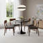 Table de salle à manger ronde 31,5 "moderne noire avec plateau en MDF et base cylindrique en métal, multi-usage pour la cuisine / le salon / la table basse-976663387-983605945