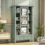Bibliothèque multifonctionnelle en bois gris-vert