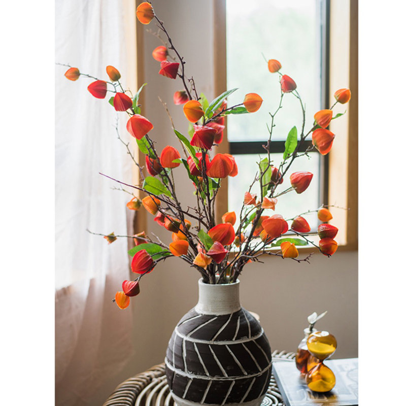 Tige artificielle de fruits makino, 5 tiges, Rouge