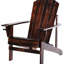 Chaise en bois brun avec porte-gobelet - pour l'extérieur