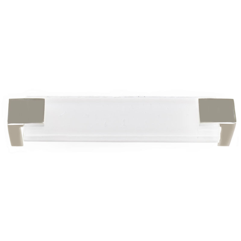 Affinity 5.625" Center to Center Bar Pull, Polished Nickel/White