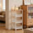 4-Tier Rolling Fruit Basket Cart With Wood Top, Kitchen Storage-944673239