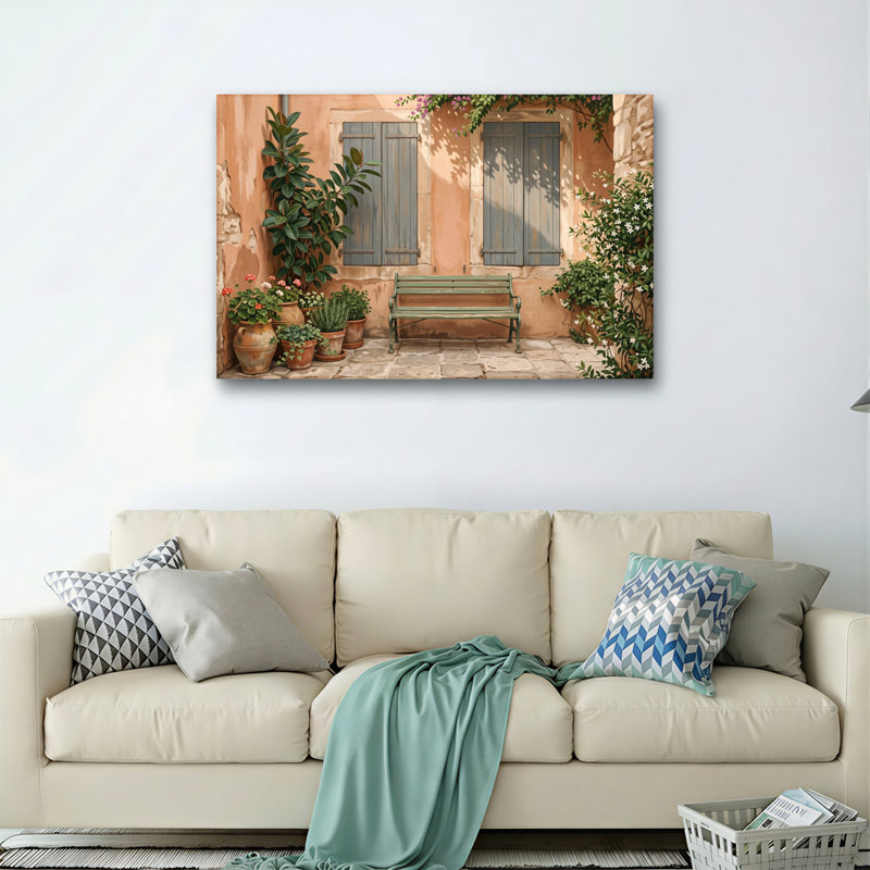 Ensemble de 1 tableau sur toile de style jardin rustique, 12"H x 18"W, Wrapped Canvas