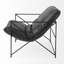  Fauteuil à oreilles noir en similicuir vieilli