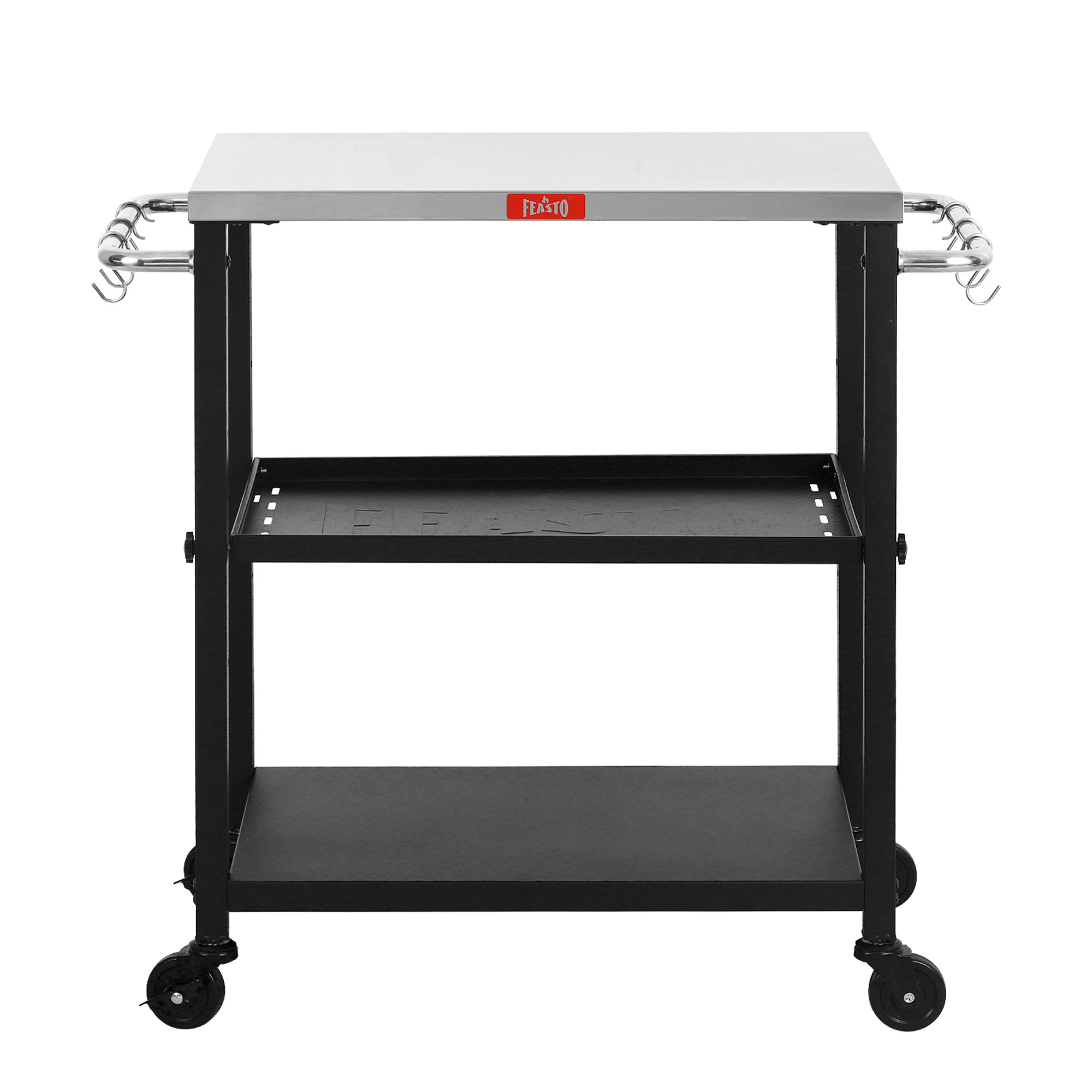 Feasto 3 Adjustable Shelves Outdoor Pizza Oven Table and Food Prep Cart