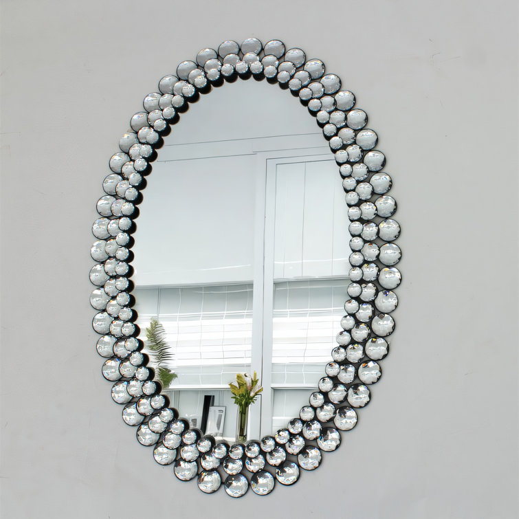 Antique Rhinestone Wall Mirror, Jeweled Mirror