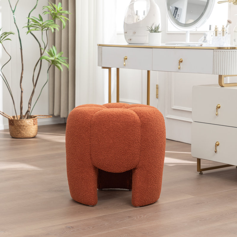 Fauteuil de maquillage en fausse fourrure, Orange