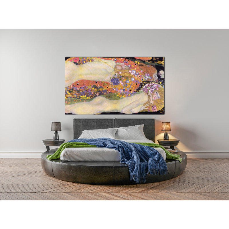 Water Serpents II (1907) par Gustav Klimt - Peinture, H 15 po x l 30 po x P 0,125 po, Papier
