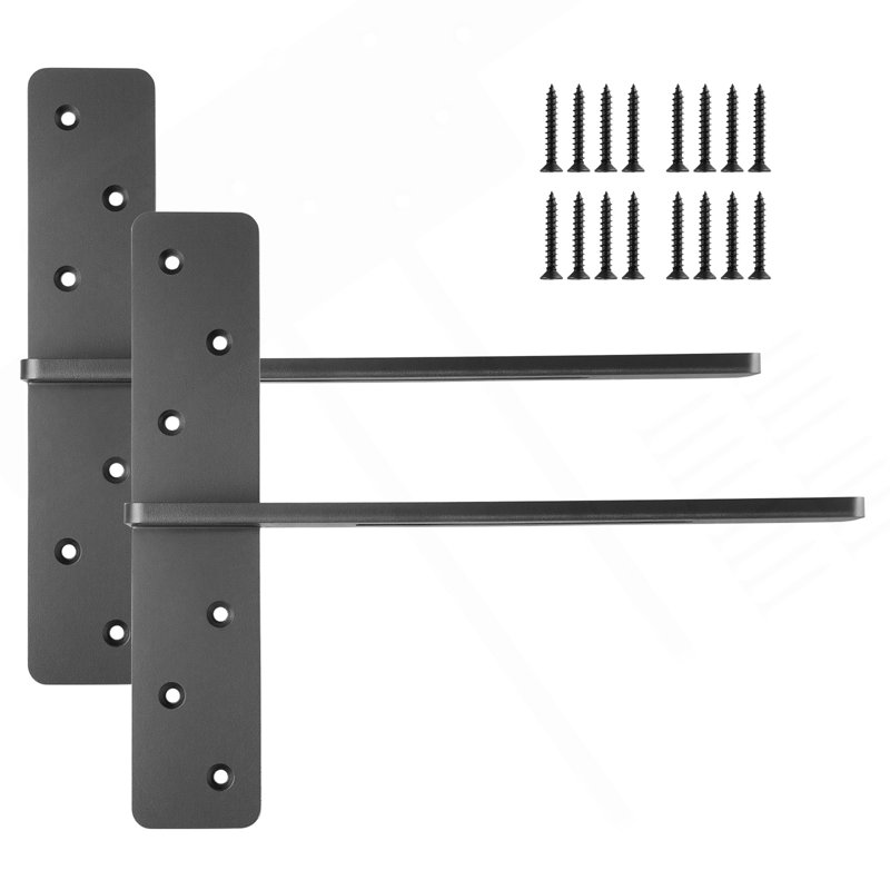 2 Pcs Shelf Brackets 14 Inch / 355.6 Mm Heavy Duty Floating Shelf Brackets, 4.8" H x 15.55" W x 14.53" D