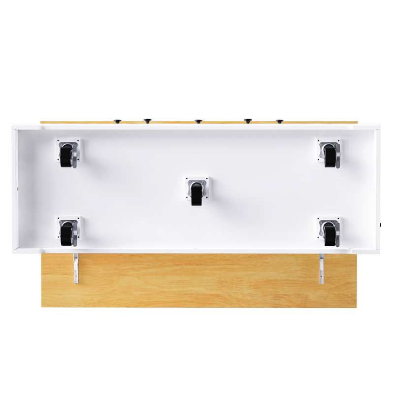 White 53Inch Kitchen Island With 2 Stools, Power Outlet Incorporation, 5 Movable Drawer Unit, Internal Storage Rack, Drop Leaf, 3 Drawers For Classic & Dining Room, 53" Input Connector, Portable