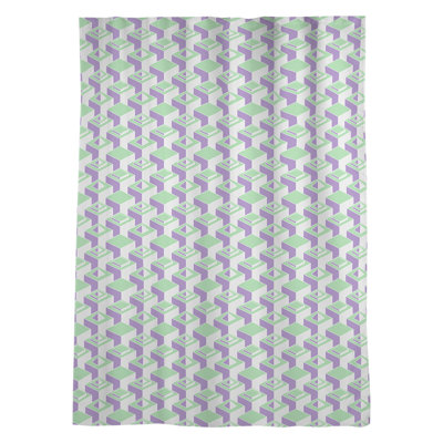 Panneau de rideau simple diaphane à motif géométrique avec passe-tringle classique
